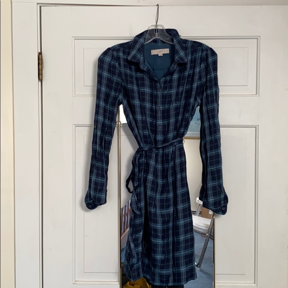 Plaid blue dress